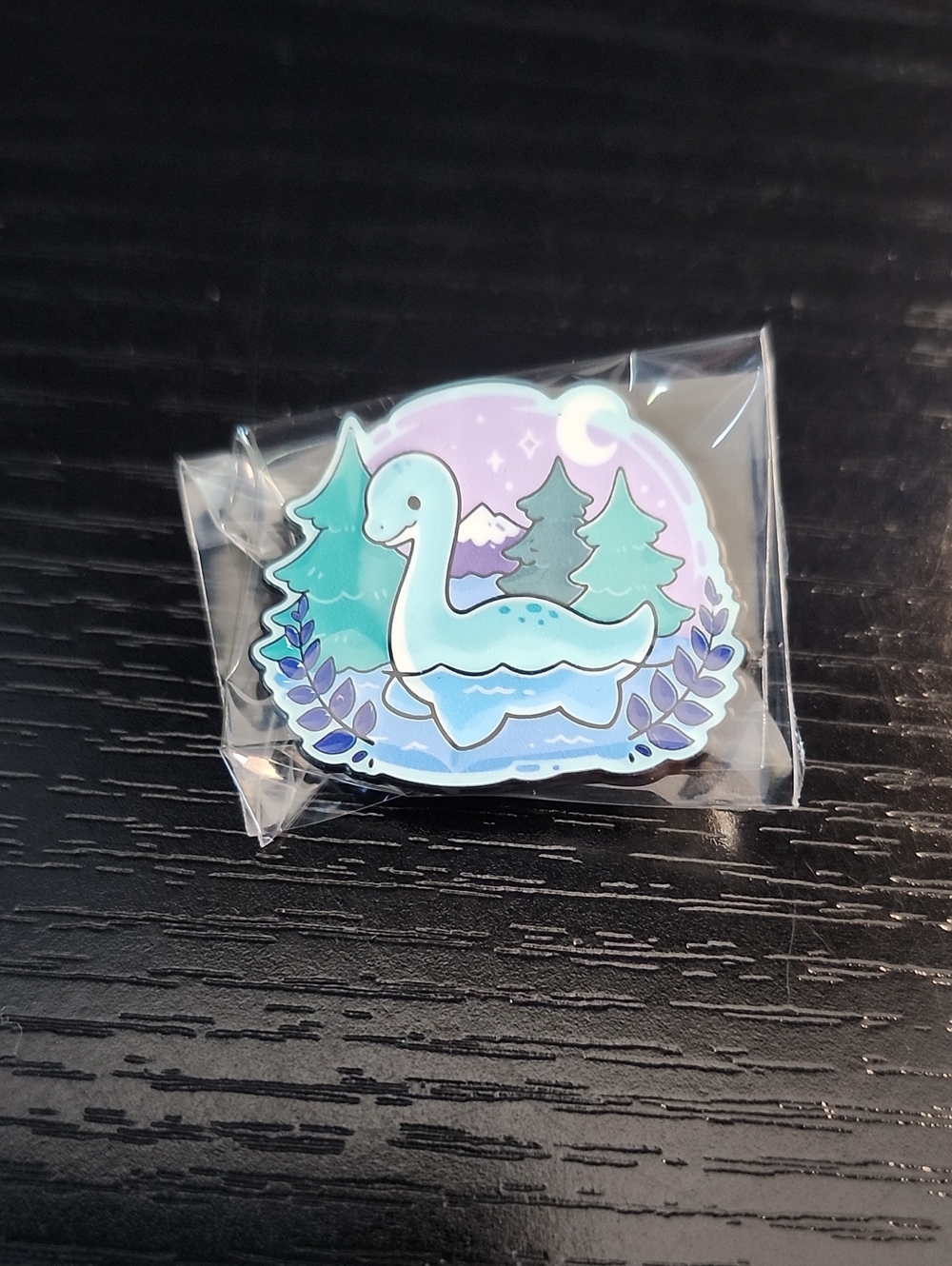 Pastel Blue Loch Ness Monster Enamel Pin - Picture 4 of 4